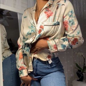 Satin floral printed Blouse
